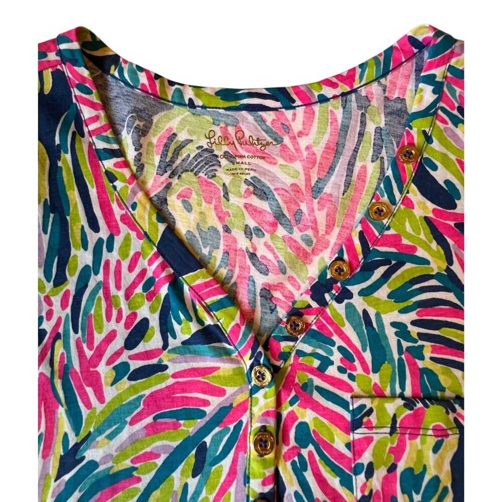 LILLY PULITZER Palmira Dress Indigo Palm Reader Preppy Resort Beach Womens Small - Picture 4 of 10